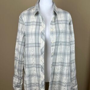 Banana Republic Cotton Plaid button front shirt
